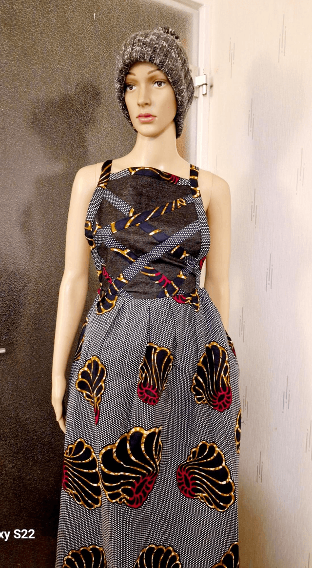 Robe salopette longue taille unique en wax bogol