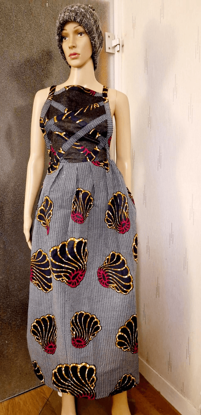 Robe salopette longue taille unique en wax bogol