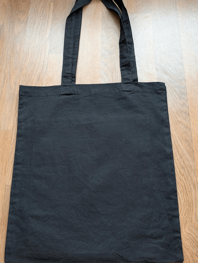 Sac Shopping Réutilisable Noir avec Motif Wax Jaune - Fait Main