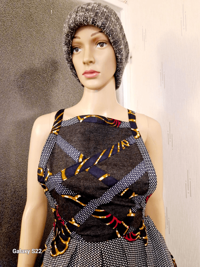 Robe salopette longue taille unique en wax bogol